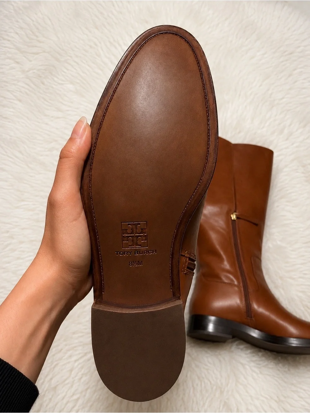 Tory Burch Brown Leather Knee-High Boots